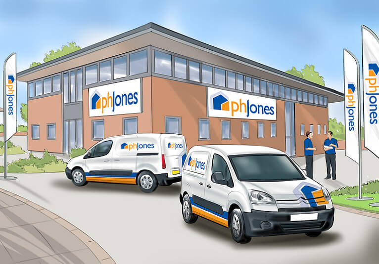 ph jones brand identity office livery