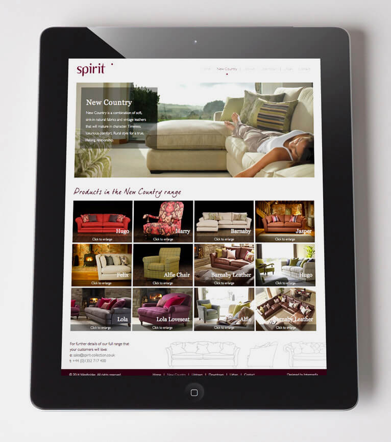 westbridge furniture responsive website design ipad